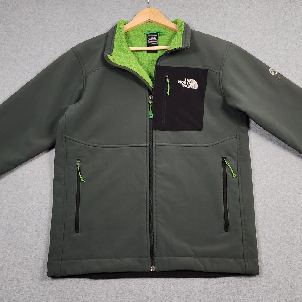 The North Face Softshell Jacket Mens Small Green Apex Risor Summit Series Lined